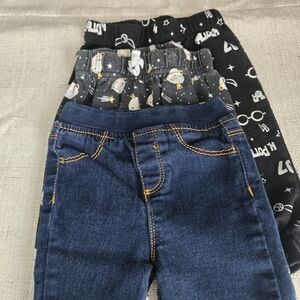 Baby Bundle - Warner Bros. Kids Denim Jegging and Joggers - Blue, Black, Gray